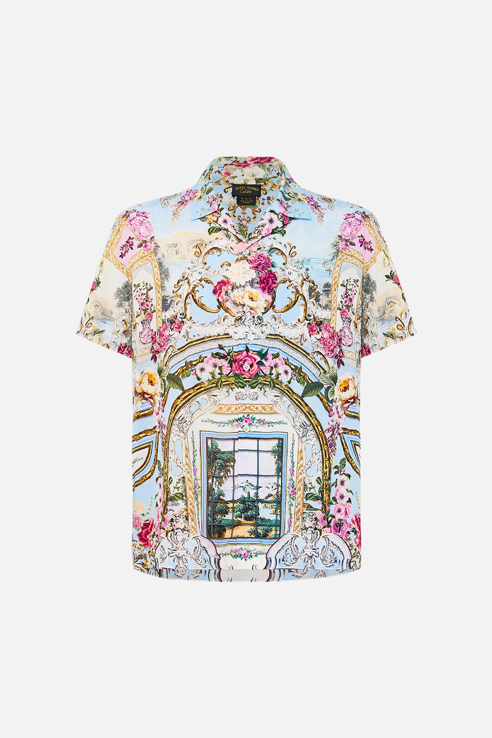 SHORT SLEEVE CAMP COLLARED SHIRT TILED IN TIME