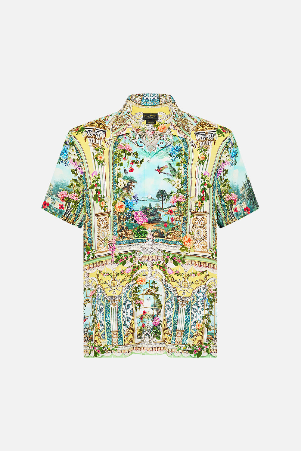 The CAMILLA short sleeve camp collared shirt from our print tales of Topkapi palace, front product view