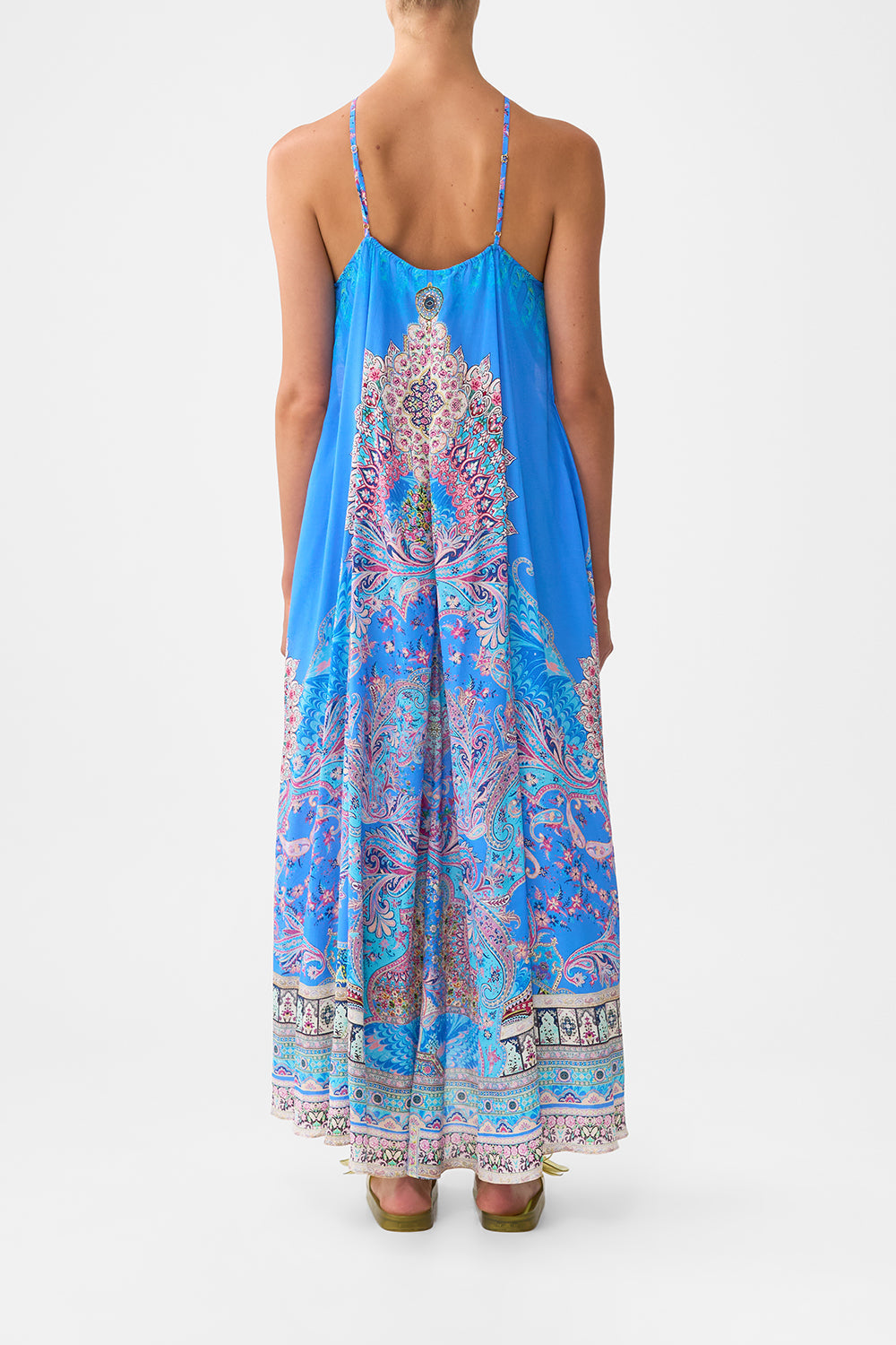 GATHER NECK HARDWARE MAXI DRESS FOOTSTEPS IN FOLKLORE