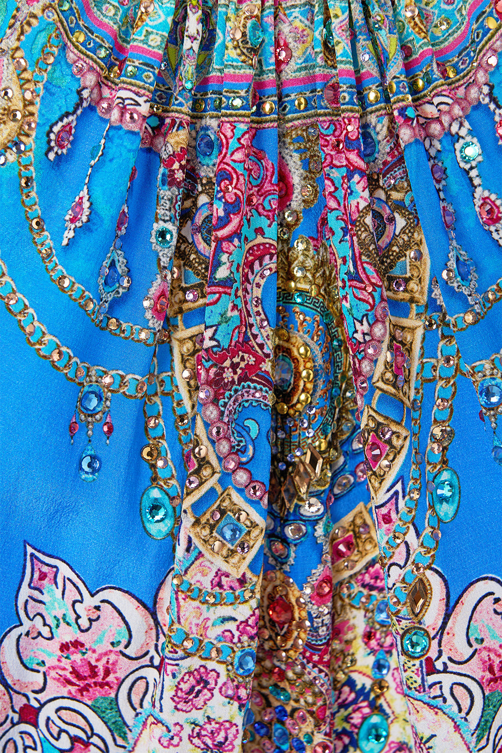 GATHER NECK HARDWARE MAXI DRESS FOOTSTEPS IN FOLKLORE