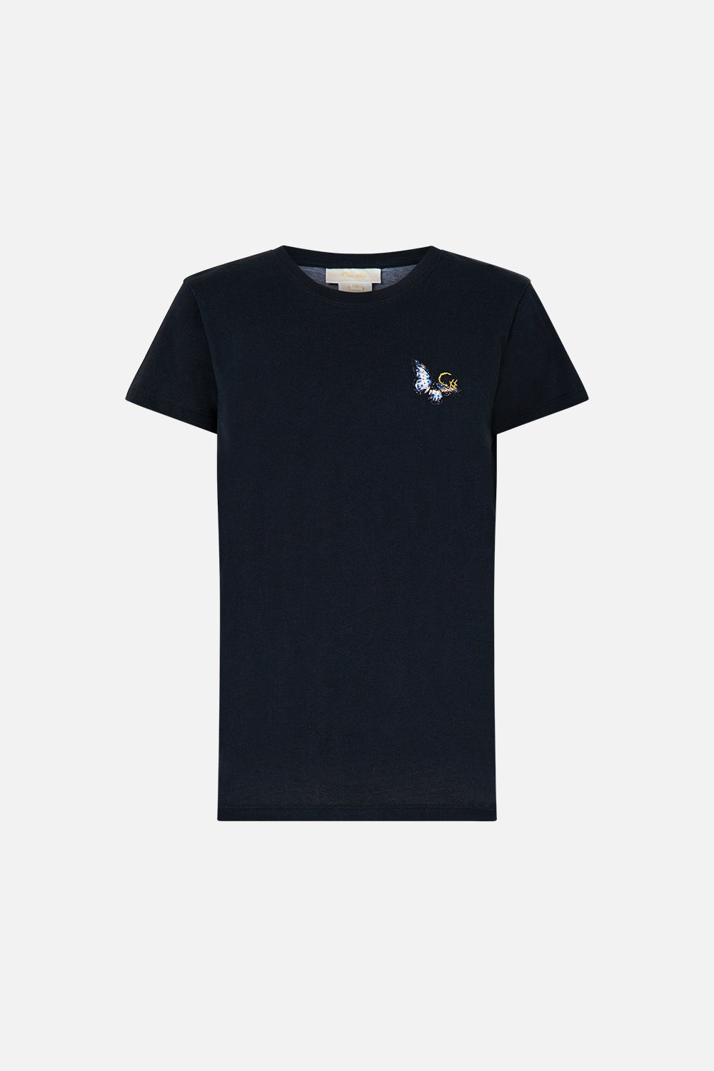 The CAMILLA slim fit round neck t-shirt from our print Ottoman elegance, front product view