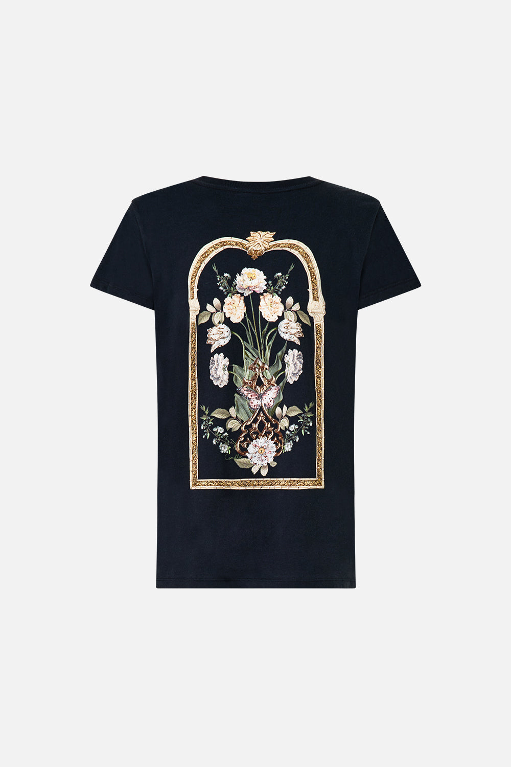 The CAMILLA slim fit round neck t-shirt from our print Ottoman elegance, back product view