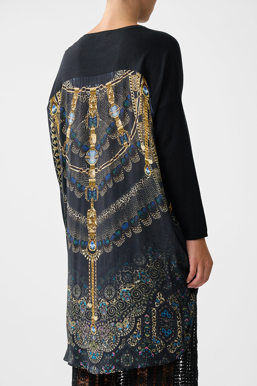 The CAMILLA long sleeve jumper with print back from our print song of the solstice