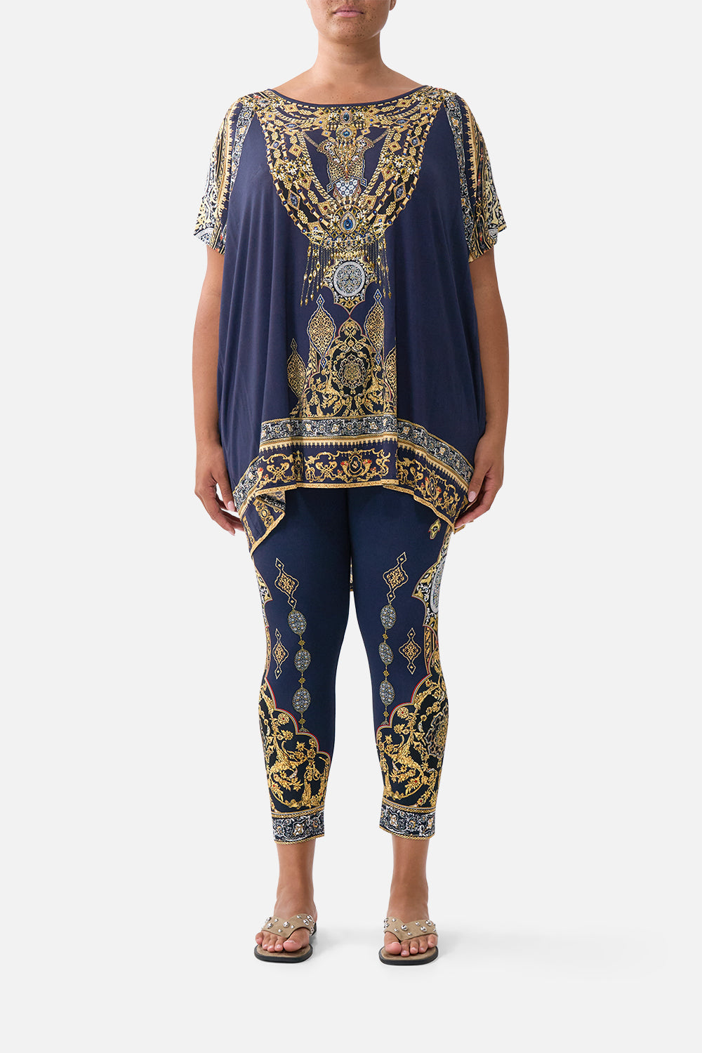 The CAMILLA loose fit tee from our print the imperial gate, front model view