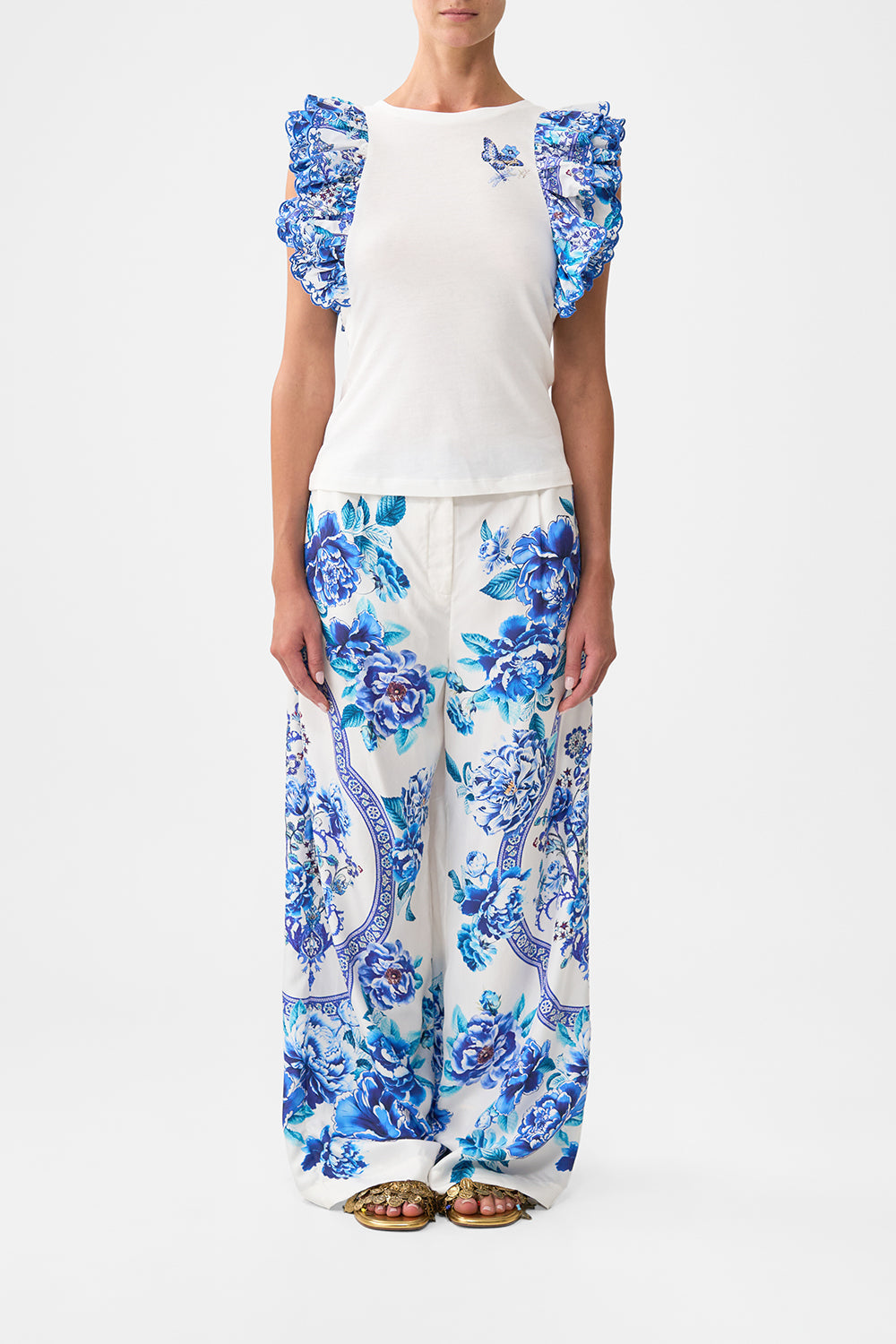 DOUBLE FRILL SLEEVE TEE A CERAMIC GARDEN