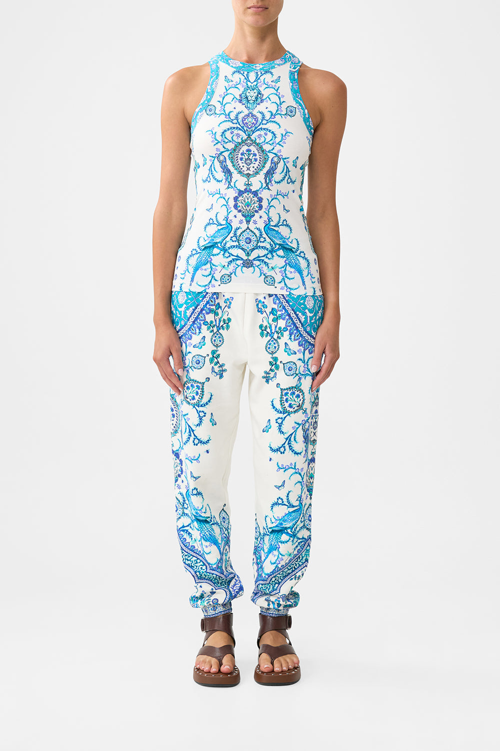 The CAMILLA JERSEY TANK TOP ISNIK LULLABY in our ISNIK LULLABY print.