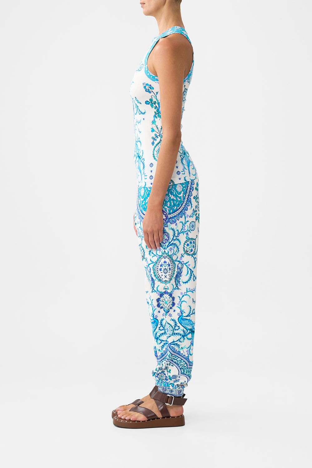The CAMILLA JERSEY TANK TOP ISNIK LULLABY in our  print.