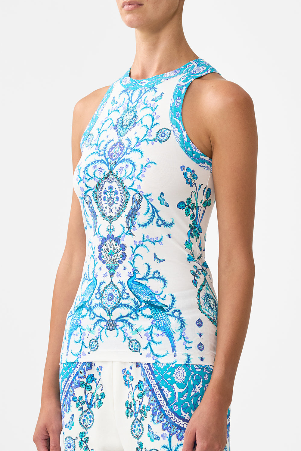 The CAMILLA JERSEY TANK TOP ISNIK LULLABY in our  print.