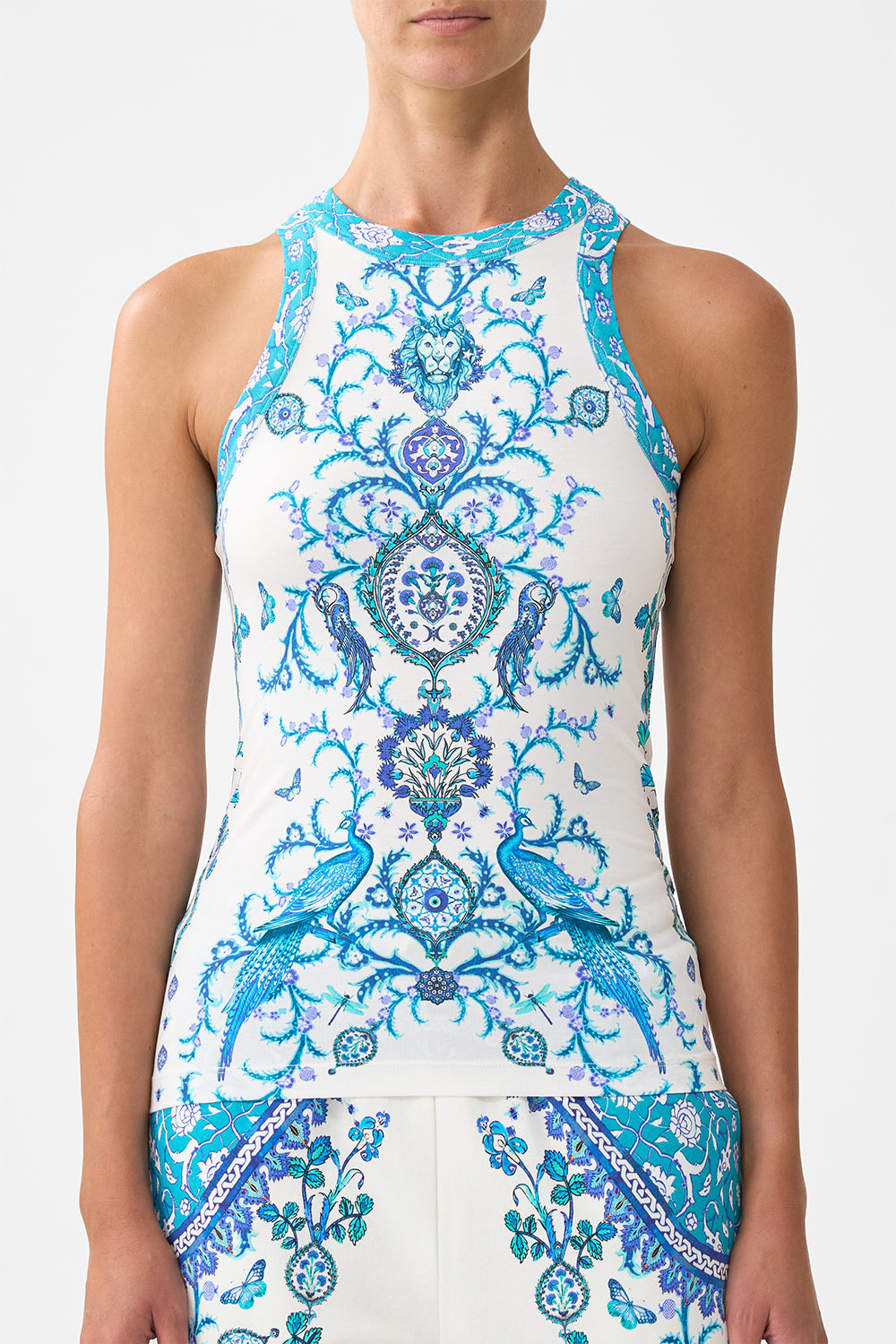 The CAMILLA JERSEY TANK TOP ISNIK LULLABY in our  print.