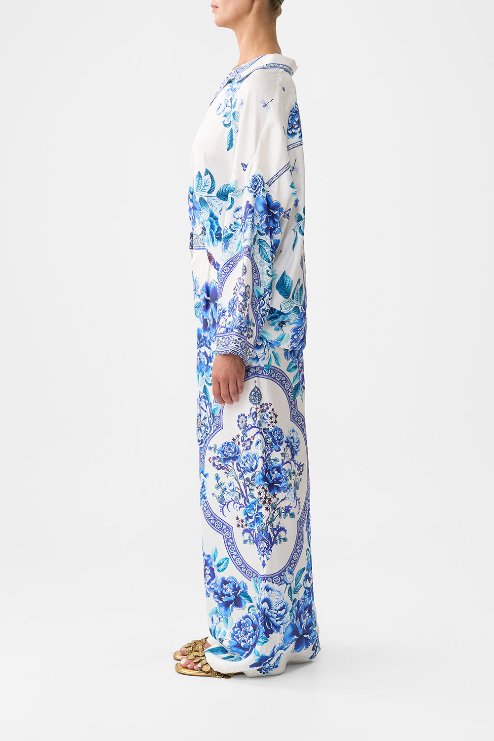 WIDE LEG WAISTED PANT A CERAMIC GARDEN