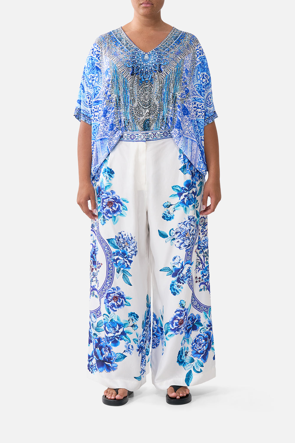 WIDE LEG WAISTED PANT A CERAMIC GARDEN