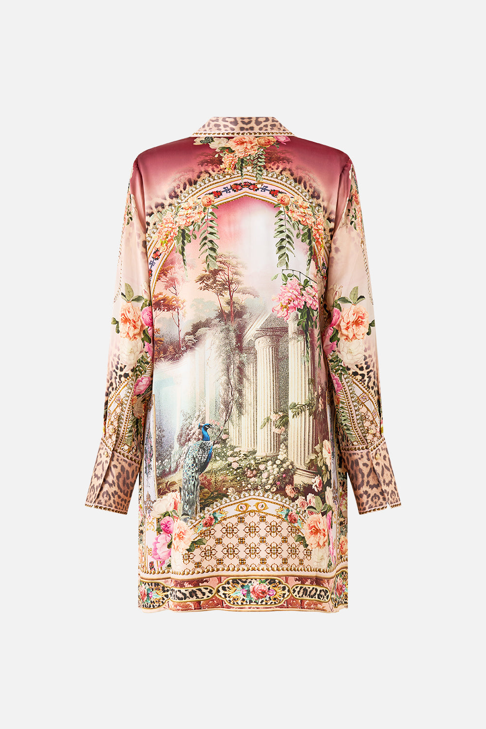 The CAMILLA MINI SHIRT DRESS WATERCOLOUR WONDERLAND in our  print.