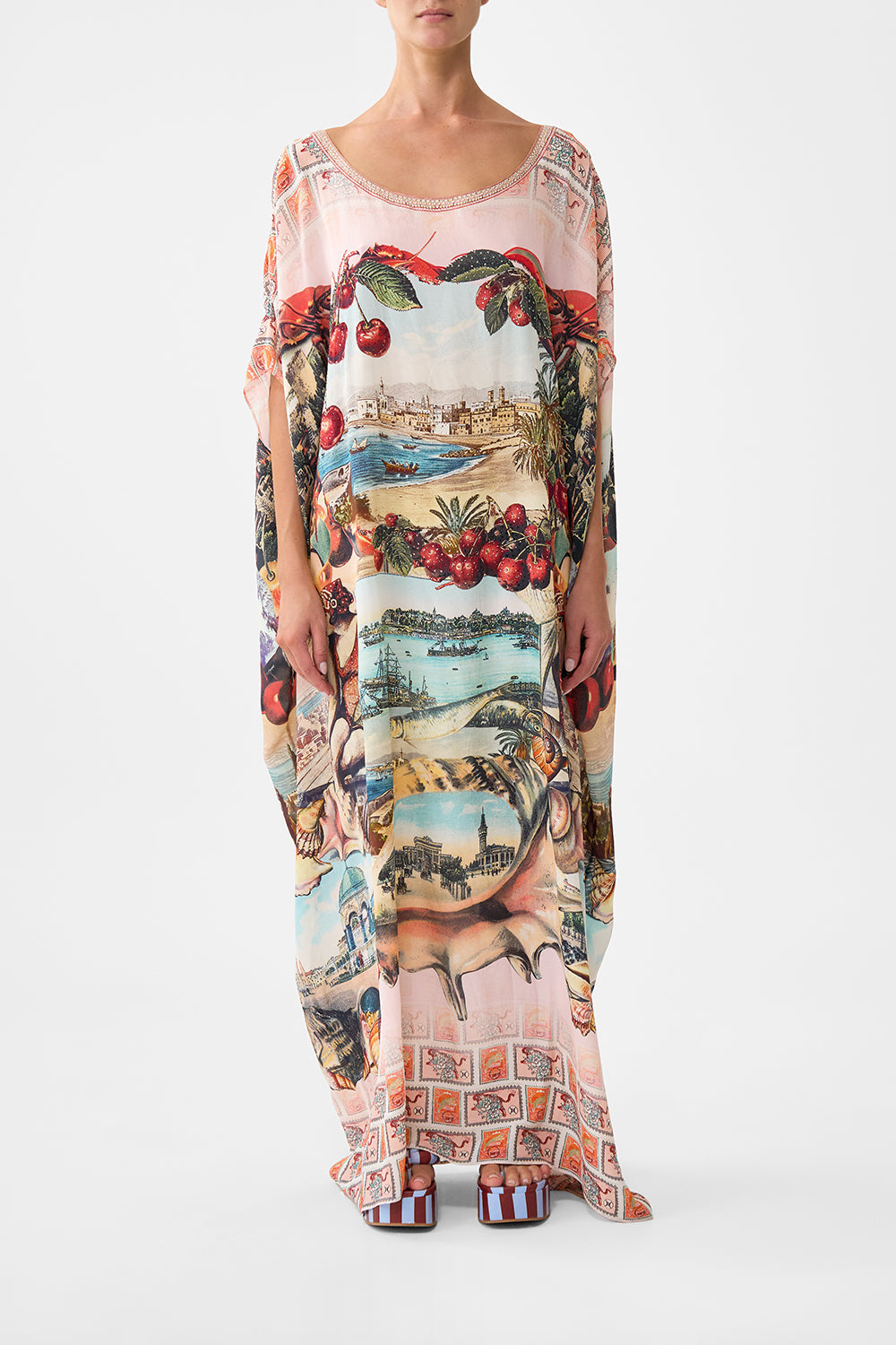 The CAMILLA round neck kaftan from our print notes from the road