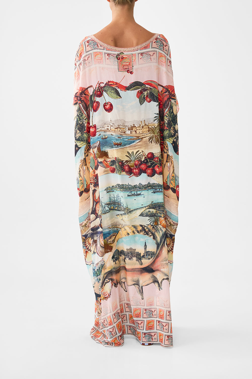 The CAMILLA round neck kaftan from our print notes from the road