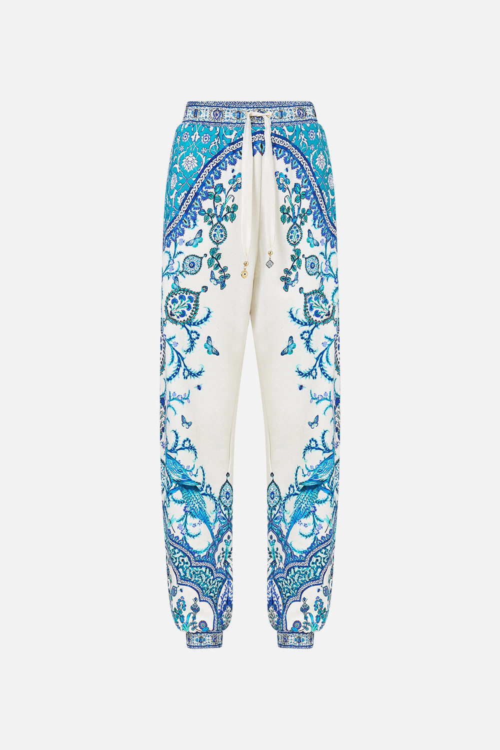 The CAMILLA JERSEY TRACK PANT WITH SILK DETAILS ISNIK LULLABY in our  print.