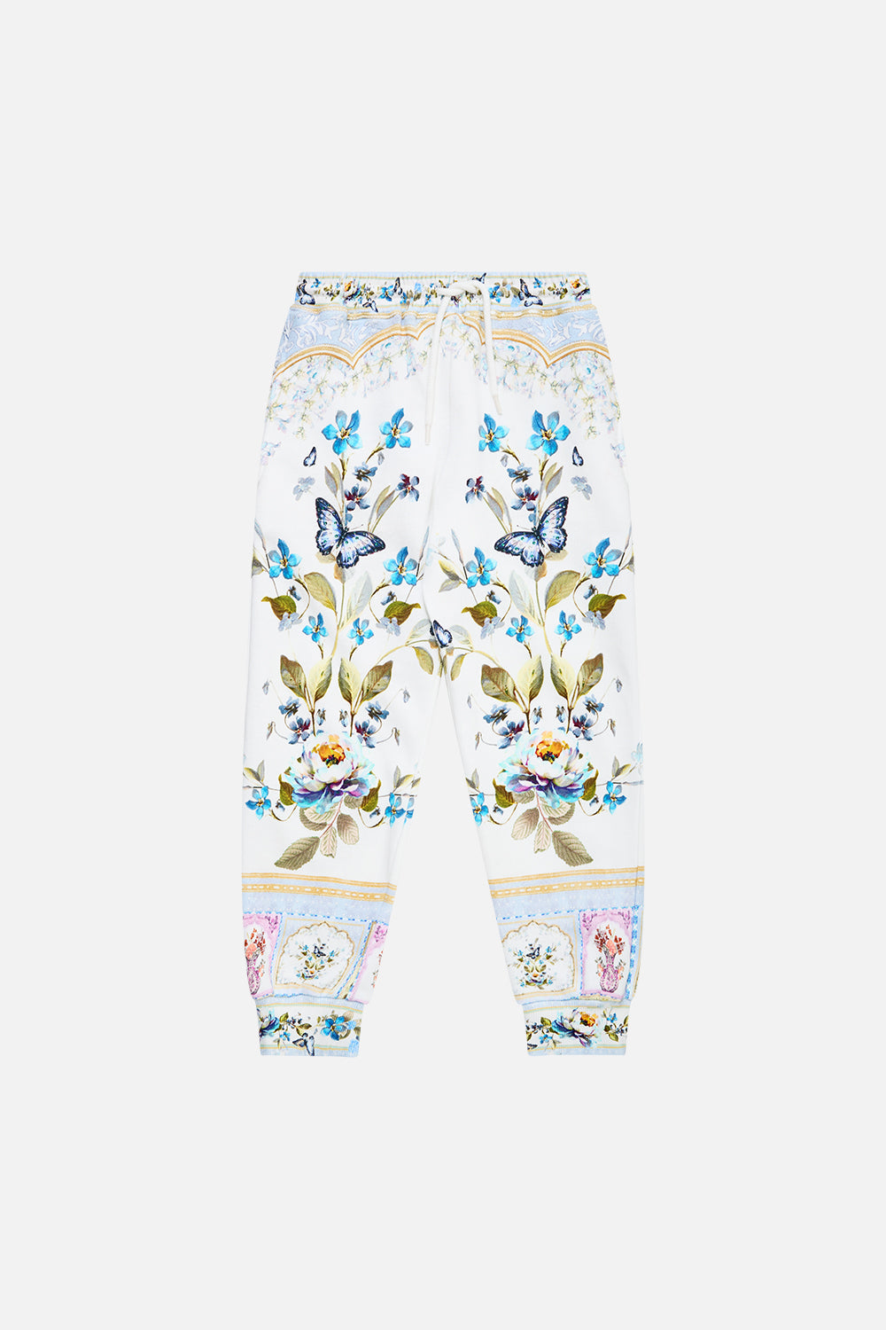 The CAMILLA kids relaxed track pant with elastic waist from our print botanical ballads, front product view