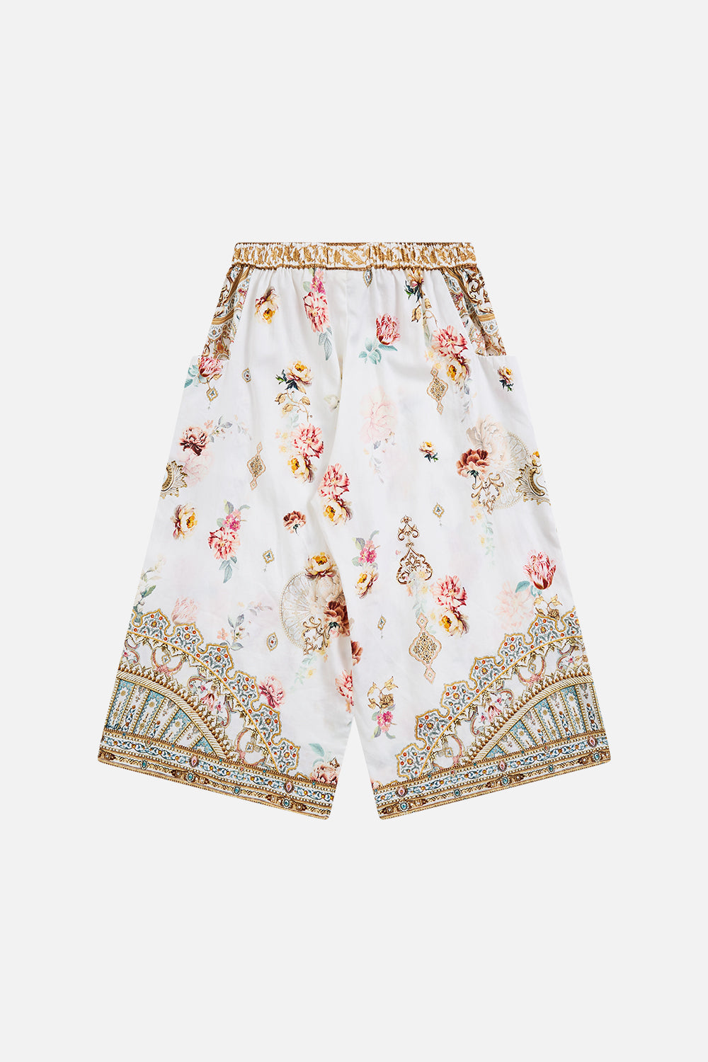 The CAMILLA KIDS FRILL POCKET WIDE LEG PANT OTTOMAN DYNASTY in our  print.