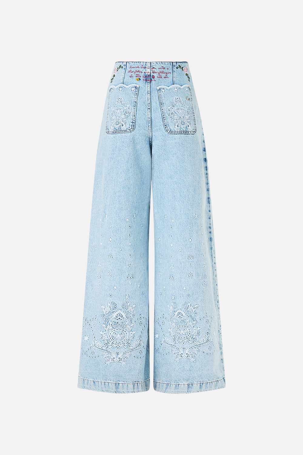 The CAMILLA Luna Kitsch Stitch High Rise Wide Leg Jean in our Denim print.