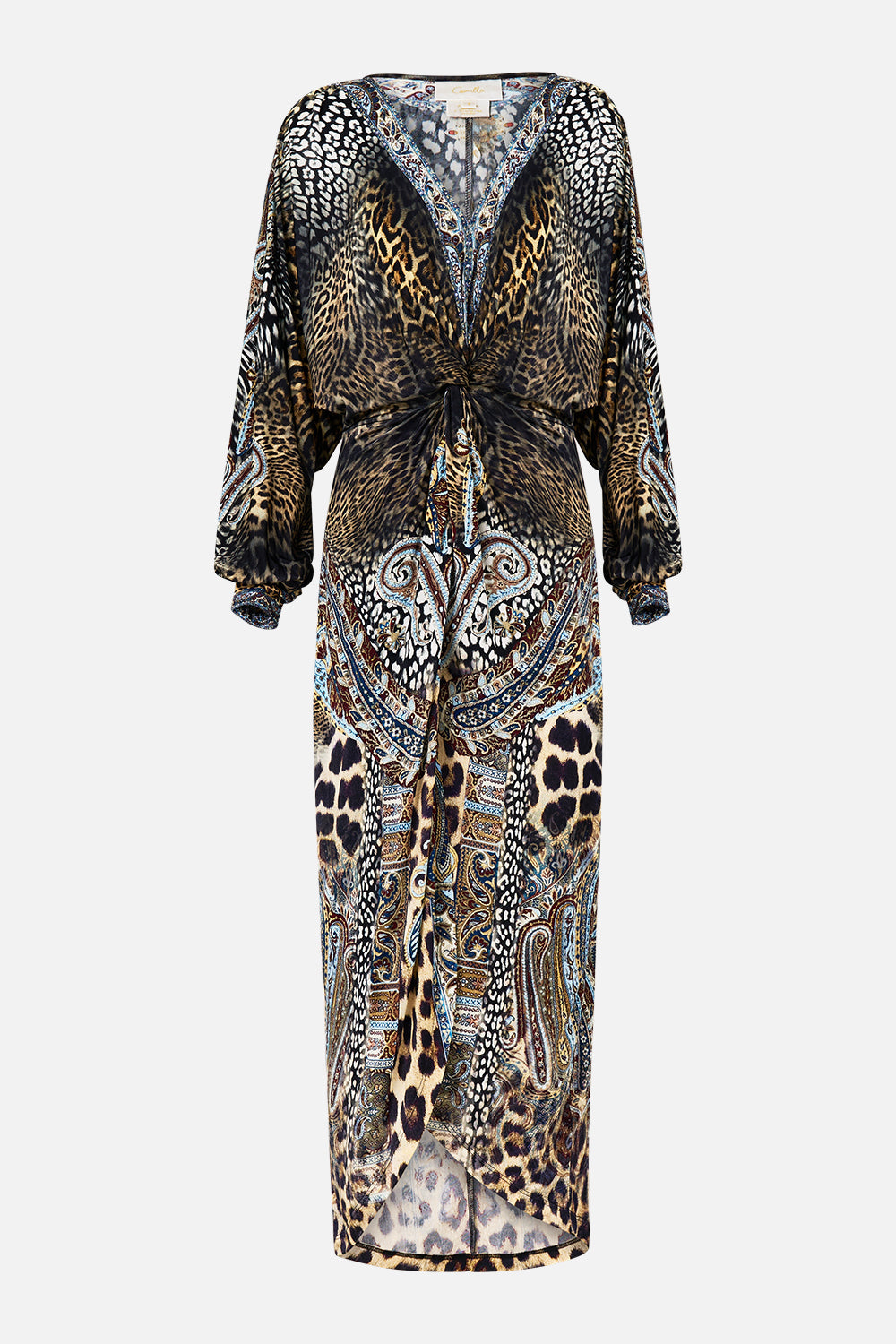 The CAMILLA TWIST FRONT DRESS ISTANBUL ANIMALIA in our  print.