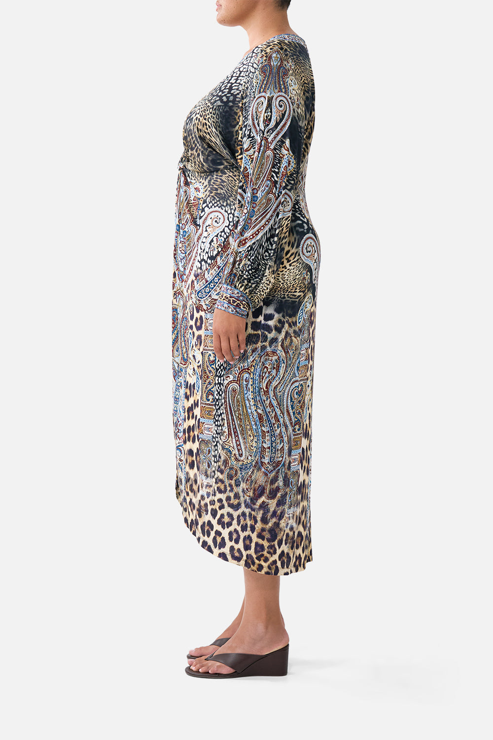The CAMILLA TWIST FRONT DRESS ISTANBUL ANIMALIA in our  print.