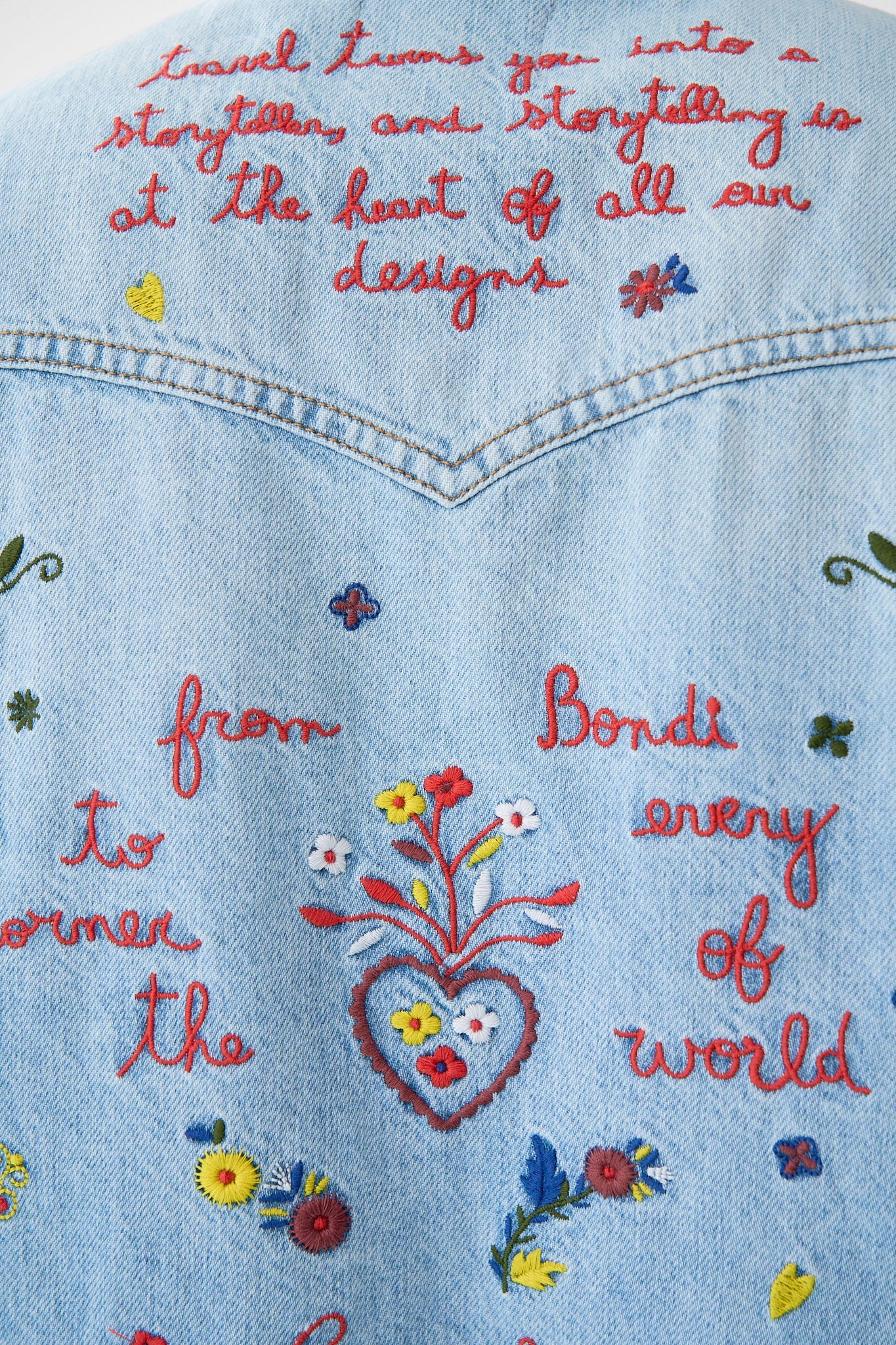 The CAMILLA SOPHY KITSCH STITCH RELAXED SHIRT DENIM in our  print.