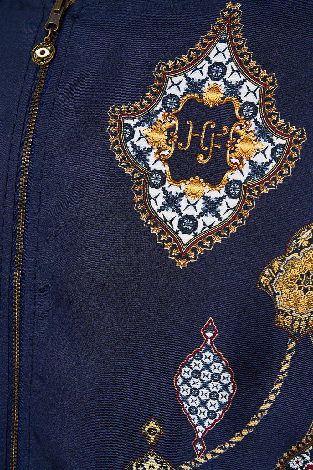 The CAMILLA reversible zip through bomber jacket from our print the imperial gate