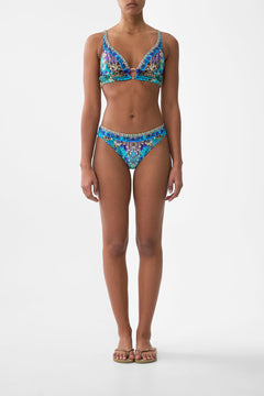 HIGH TRIANGLE BIKINI TOP WITH RING FRONT COSMIC ZOOLOGY