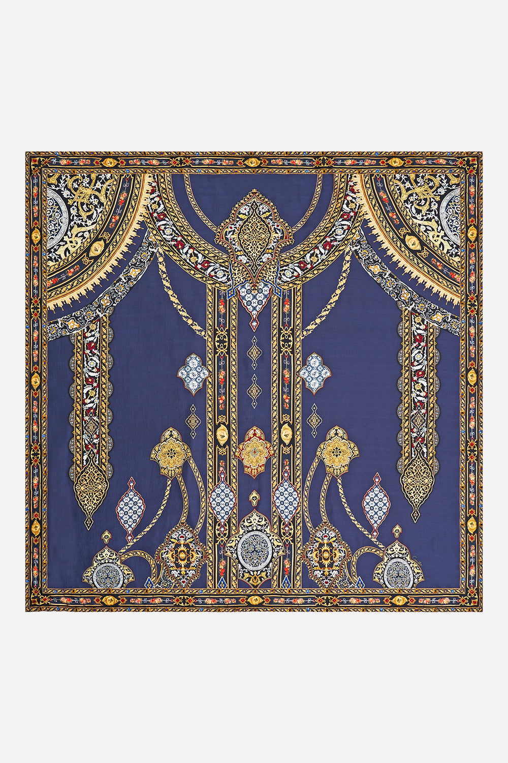 LARGE CRYSTALLED SILK SQUARE SCARF THE IMPERIAL GATE