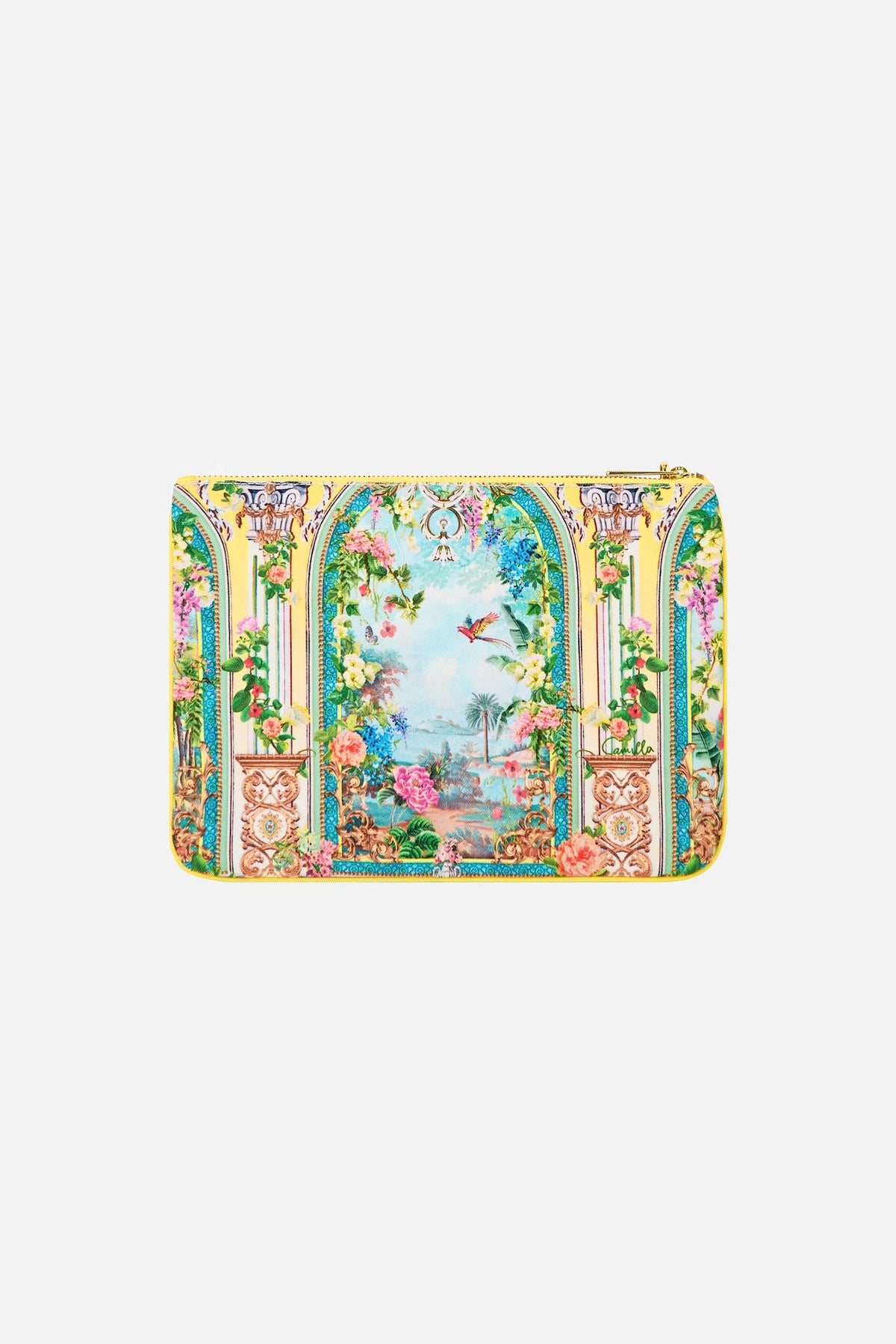The CAMILLA small canvas clutch from our print tales of Topkapi palace, back product view