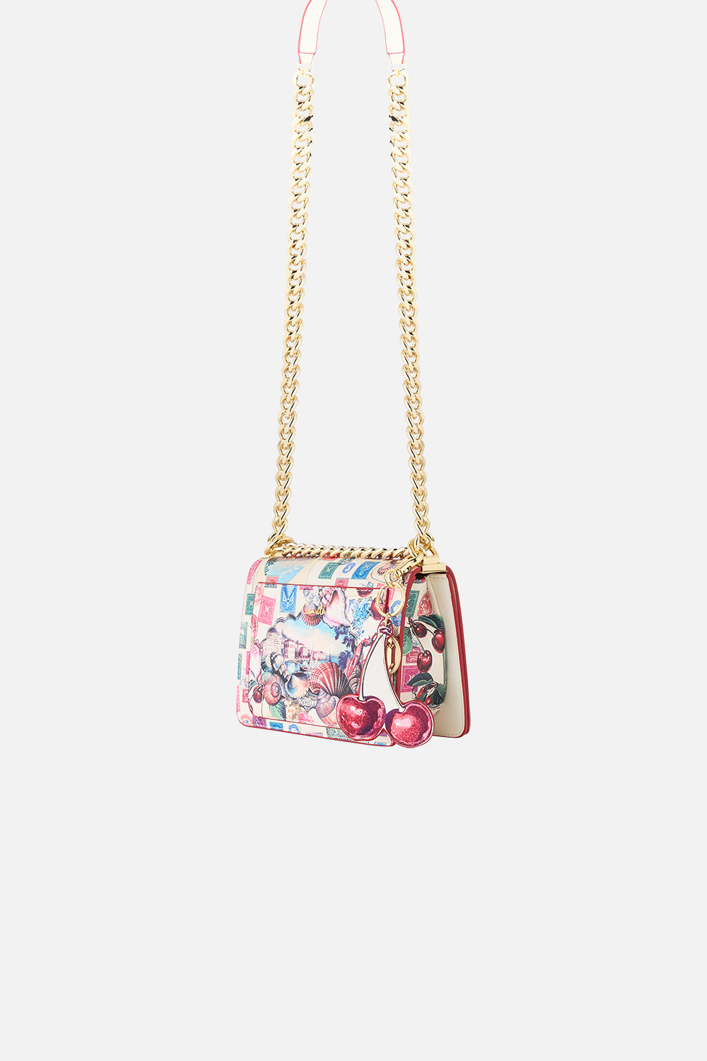 CROSSBODY BOX BAG WITH CHAIN AND KEYRING NOTES FROM THE ROAD