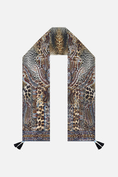 LONG SILK CRINKLE CHIFFON SCARF ISTANBUL ANIMALIA