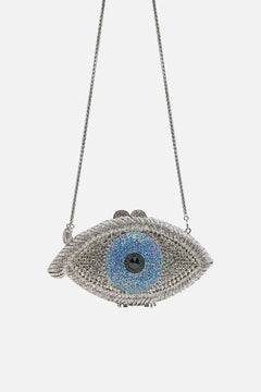 EMBELLISHED CRYSTAL EYE CLUTCH BAG CRYSTAL