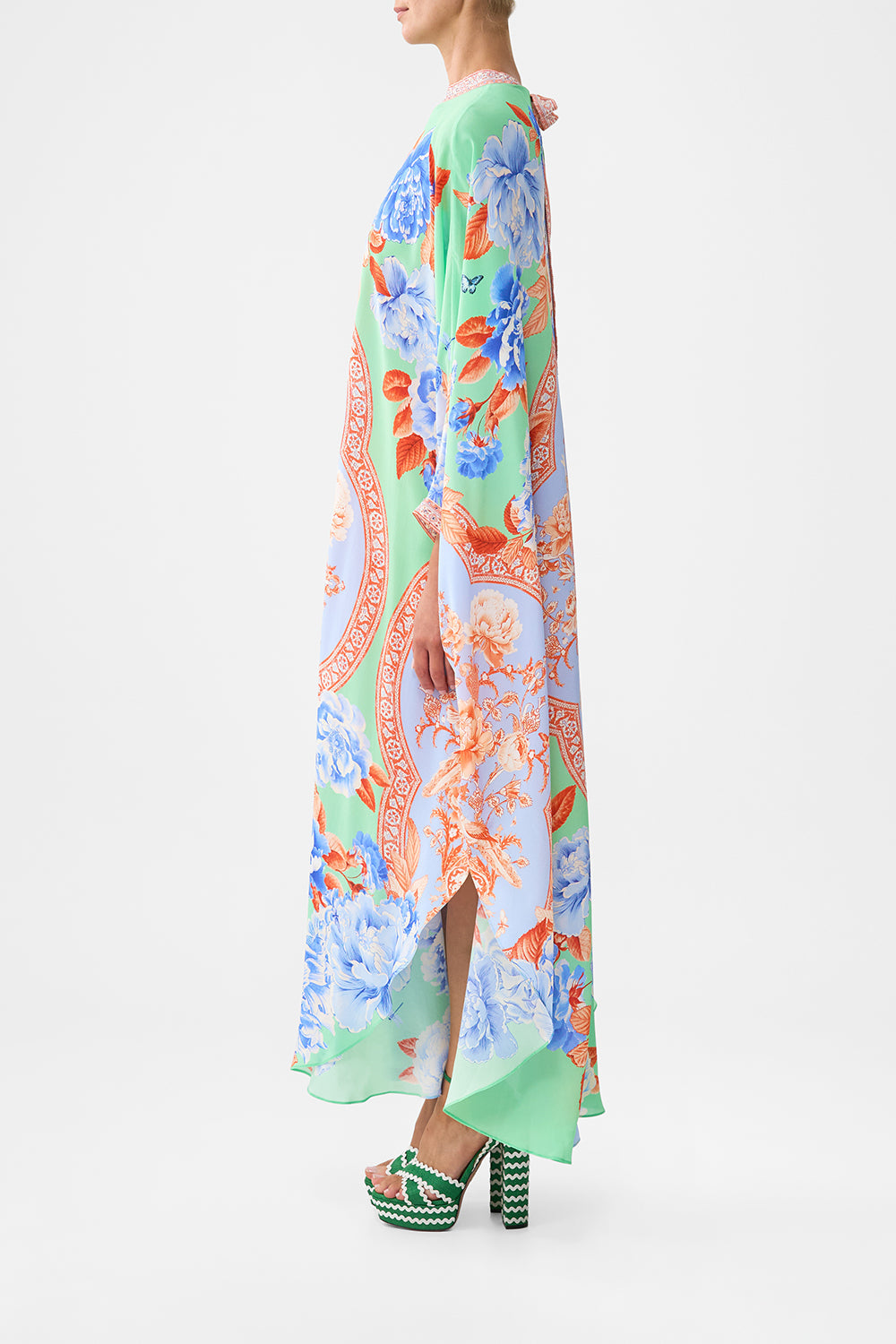 HIGH COLLAR KAFTAN WITH TIE TOPKAPI POP