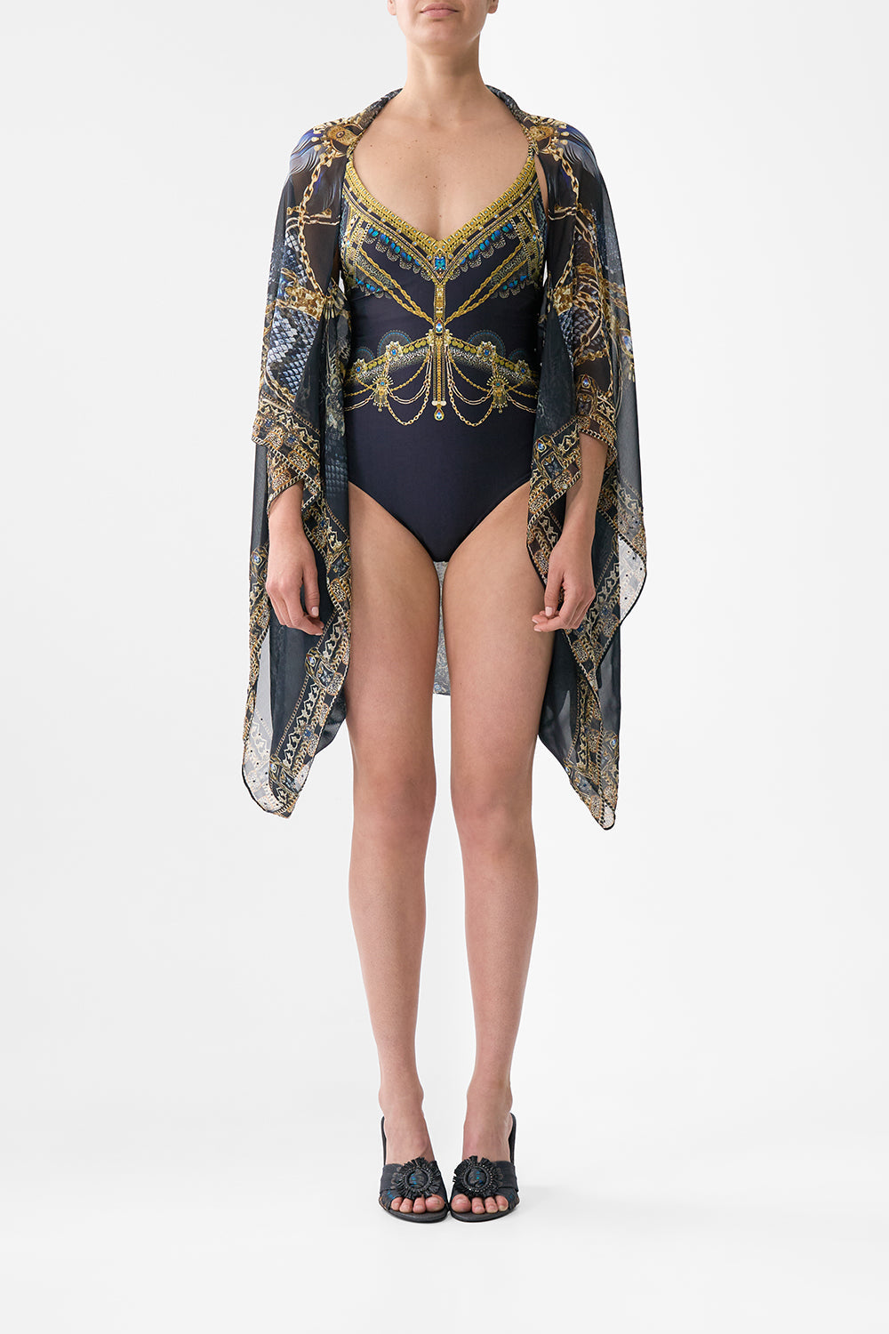 The CAMILLA silk chiffon shrug from our print song of the solstice