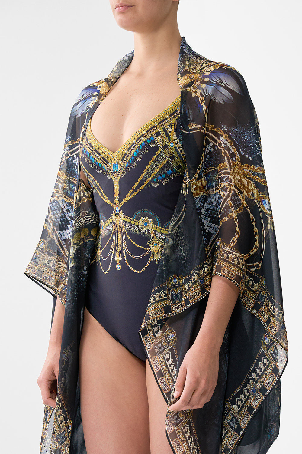 The CAMILLA silk chiffon shrug from our print song of the solstice