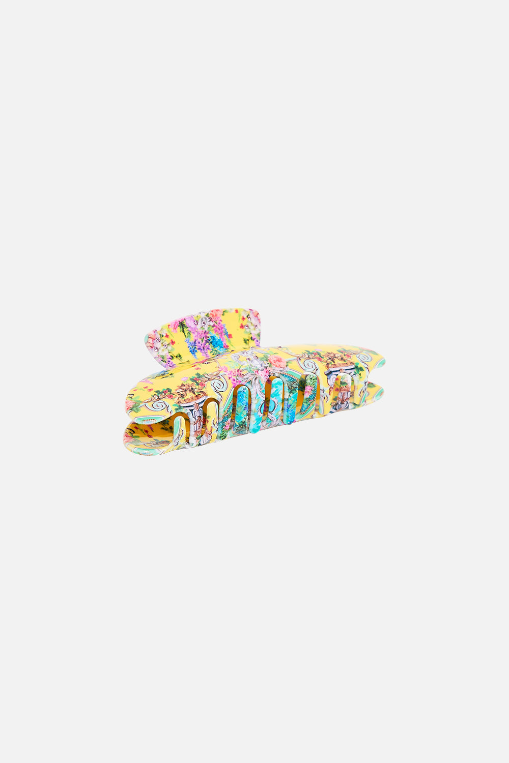 The CAMILLA large hair claw clip from our print tales of Topkapi palace, front product view