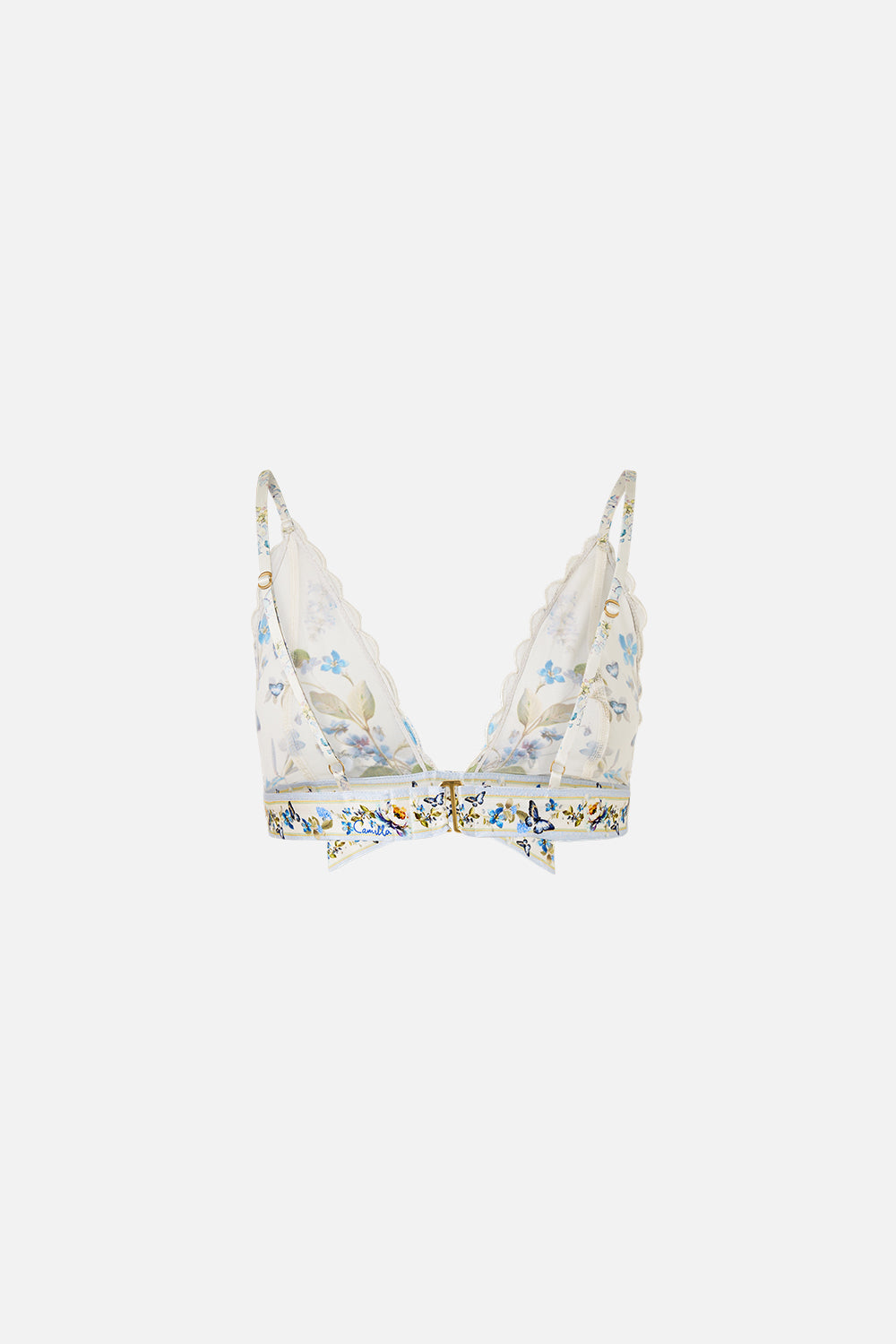 SCALLOPED EDGE TRIANGLE BRALETTE WITH BOW FRONT BOTANICAL BALLADS