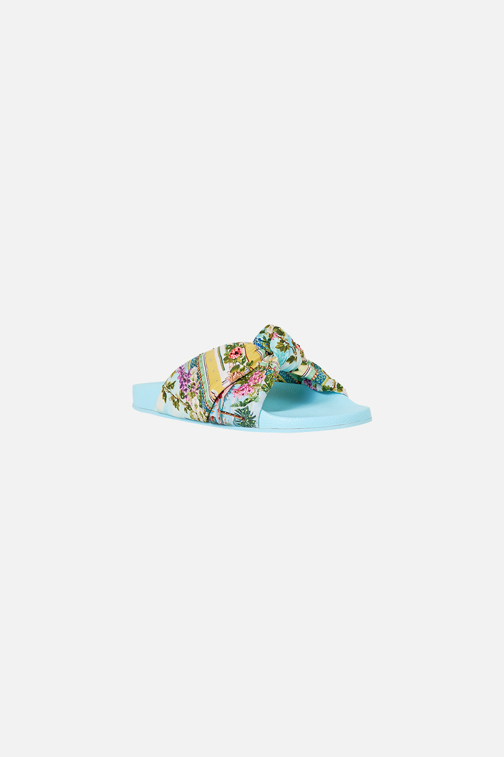 The CAMILLA ebony knotted slide from our print tales of Topkapi palace, back product view