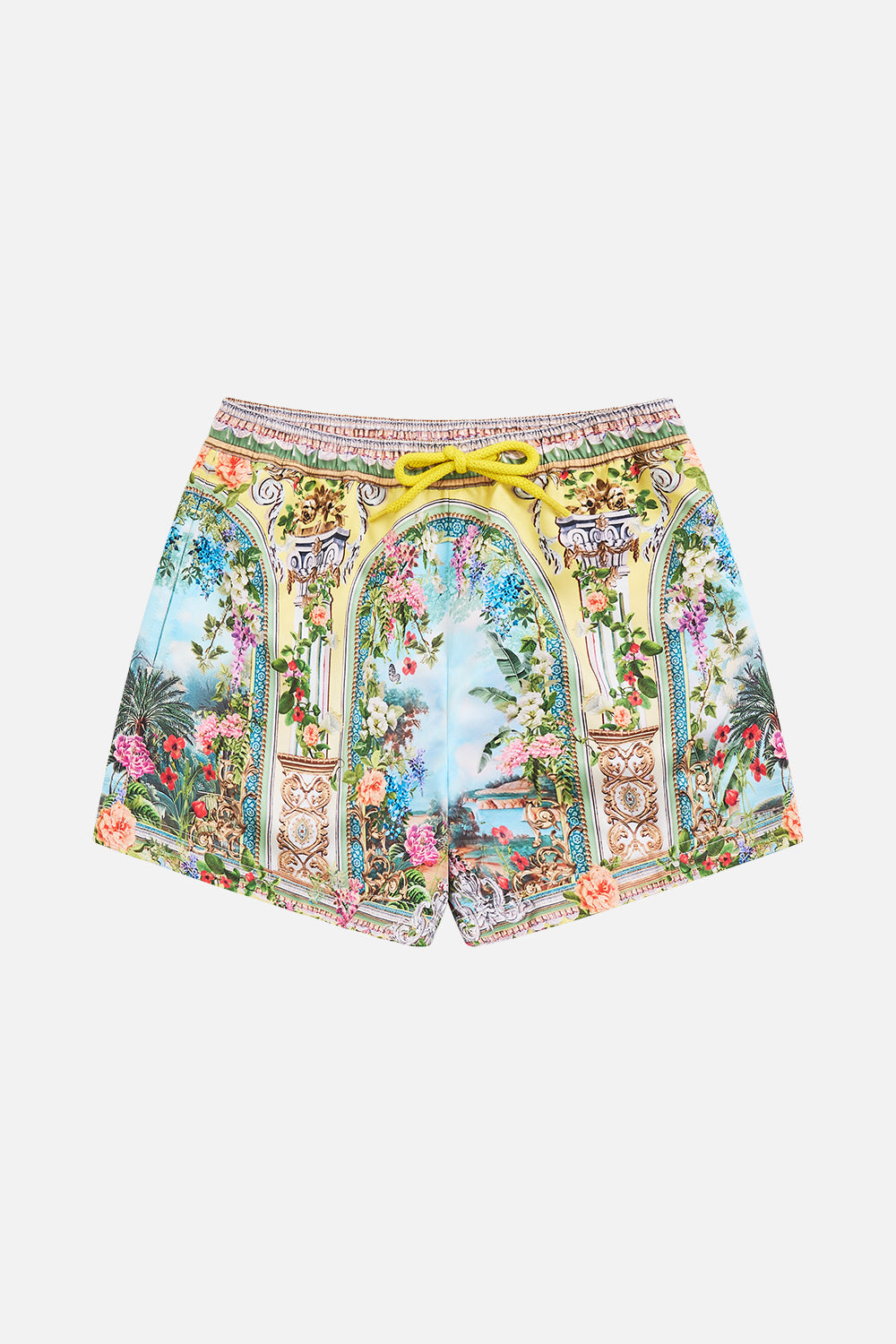 The CAMILLA BOYS MID LENGTH BOARDSHORT With ELASTIC WAIST TALES OF TOPKAPI PALACE in our TALES OF TOPKAPI PALACE print.