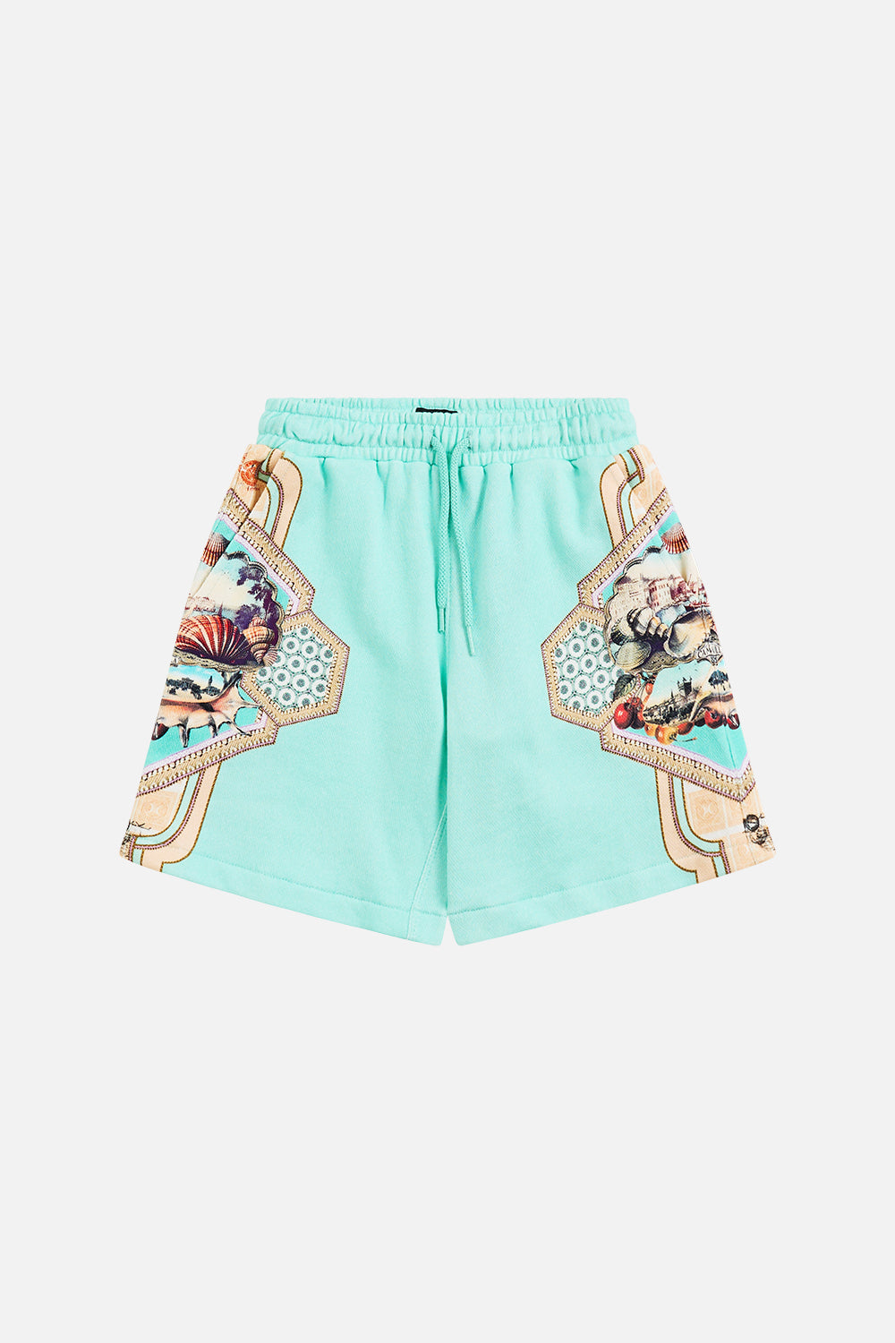 The CAMILLA boys track short with elastic waist from our print with love from Türkiye, front product view