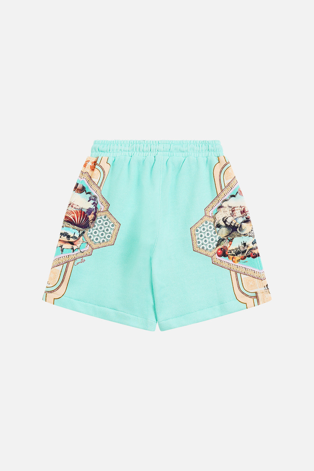 The CAMILLA boys track short with elastic waist from our print with love from Türkiye, back product view