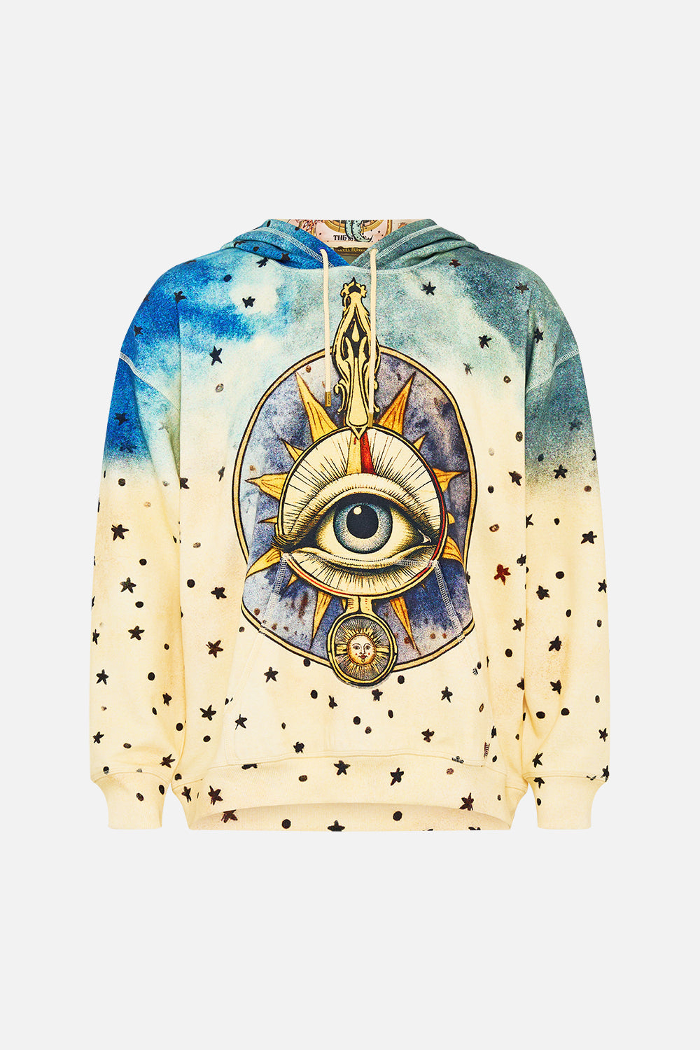 The CAMILLA relaxed fit oversized hoodie w kanga pocket from our print house of horoscopes, front product view