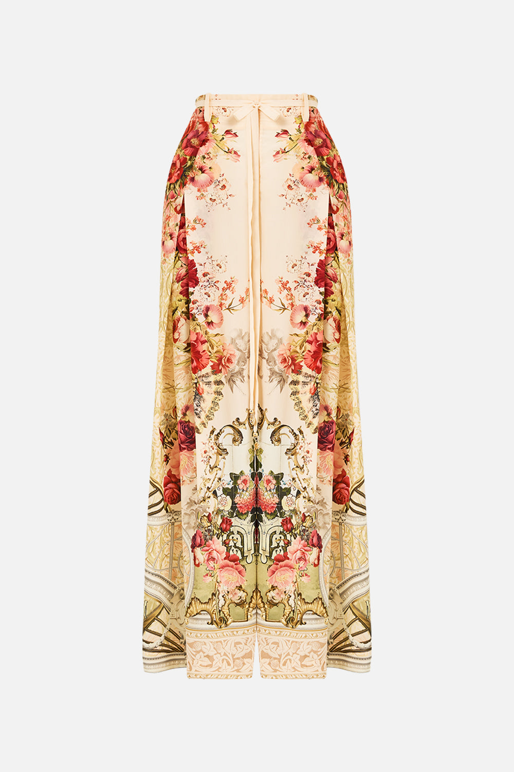 The CAMILLA SOFT WIDE LEG PANT WITH TIE DETAIL MEET ME AT THE MAJESTIC in our  print.