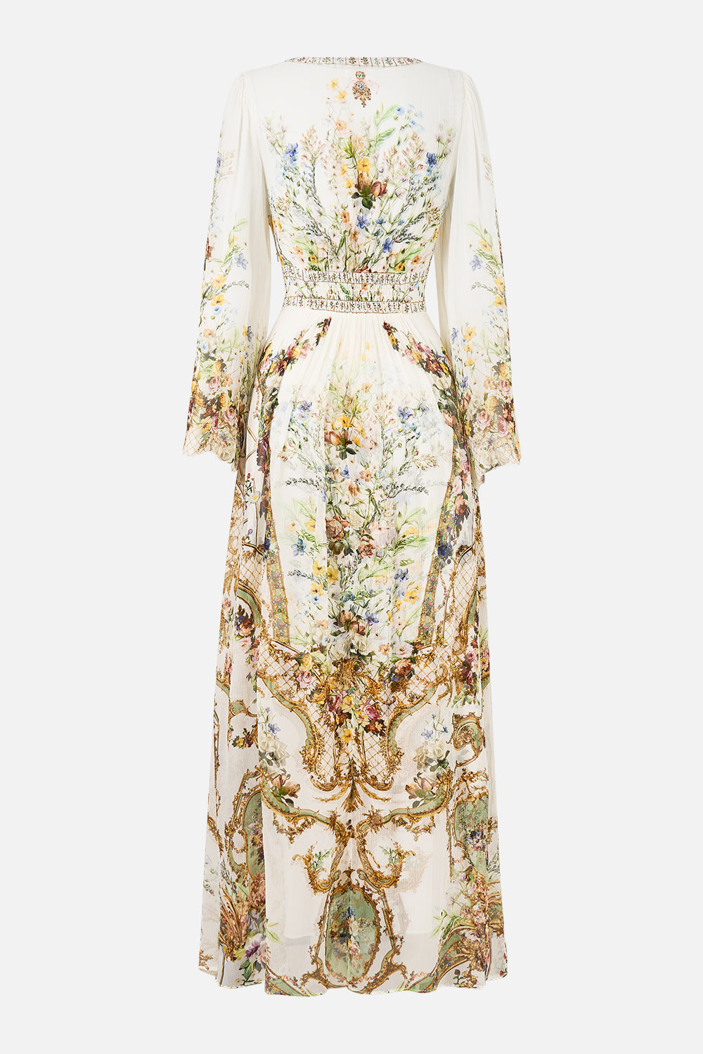 The CAMILLA FLARED SLEEVE DRESS DRESSING ROOM DRAMA in our  print.