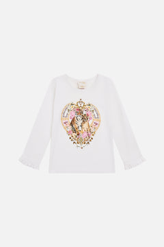 KIDS LONG SLEEVE TEE WITH FRILL CUFF TILED IN TIME