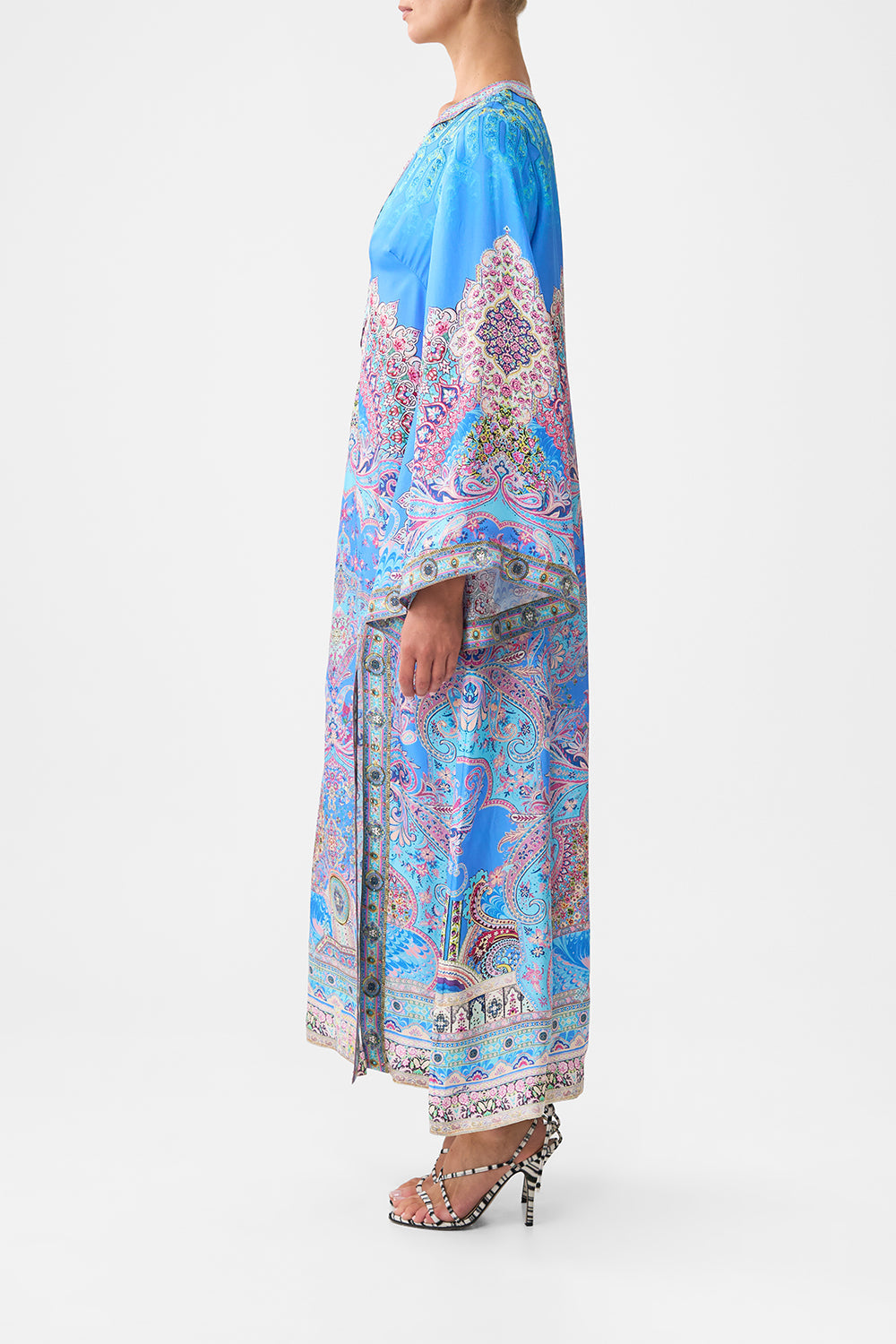 The CAMILLA DEEP V NECK HARDWARE KAFTAN FOOTSTEPS IN FOLKLORE in our  print.