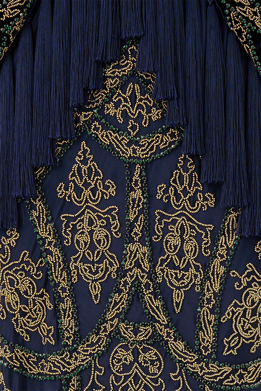 The CAMILLA PLUNGE NECK DRAPED SHOULDER DRESS THE IMPERIAL GATE in our  print.