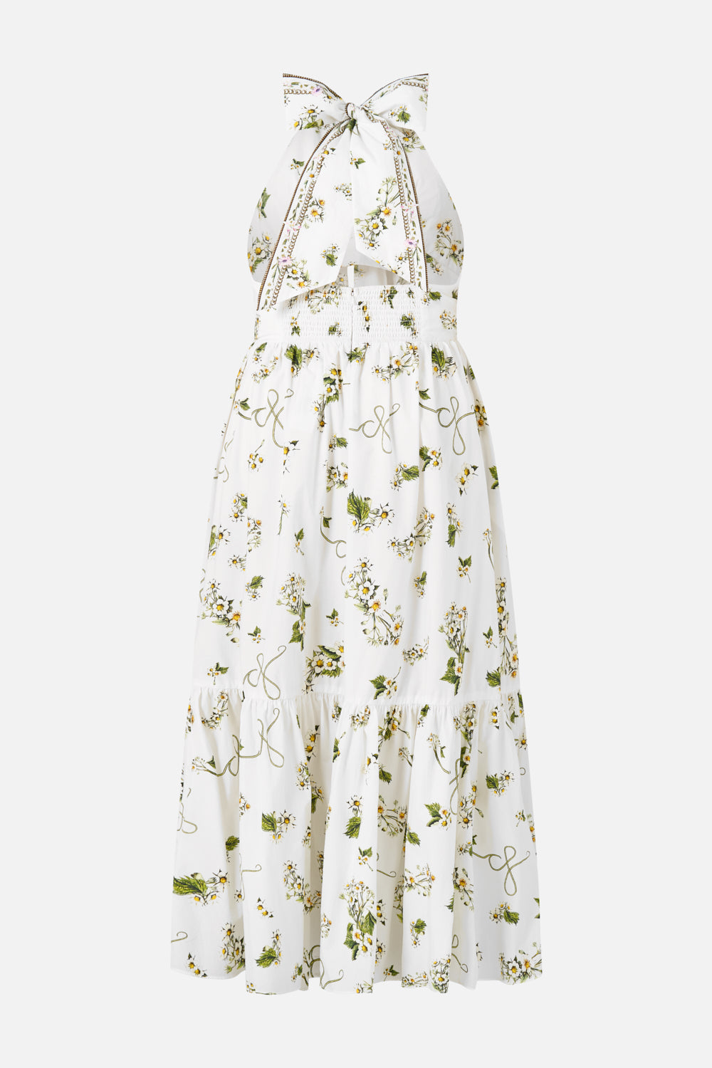 RUFFLE HEM HALTER DRESS BOTANICAL UTOPIA