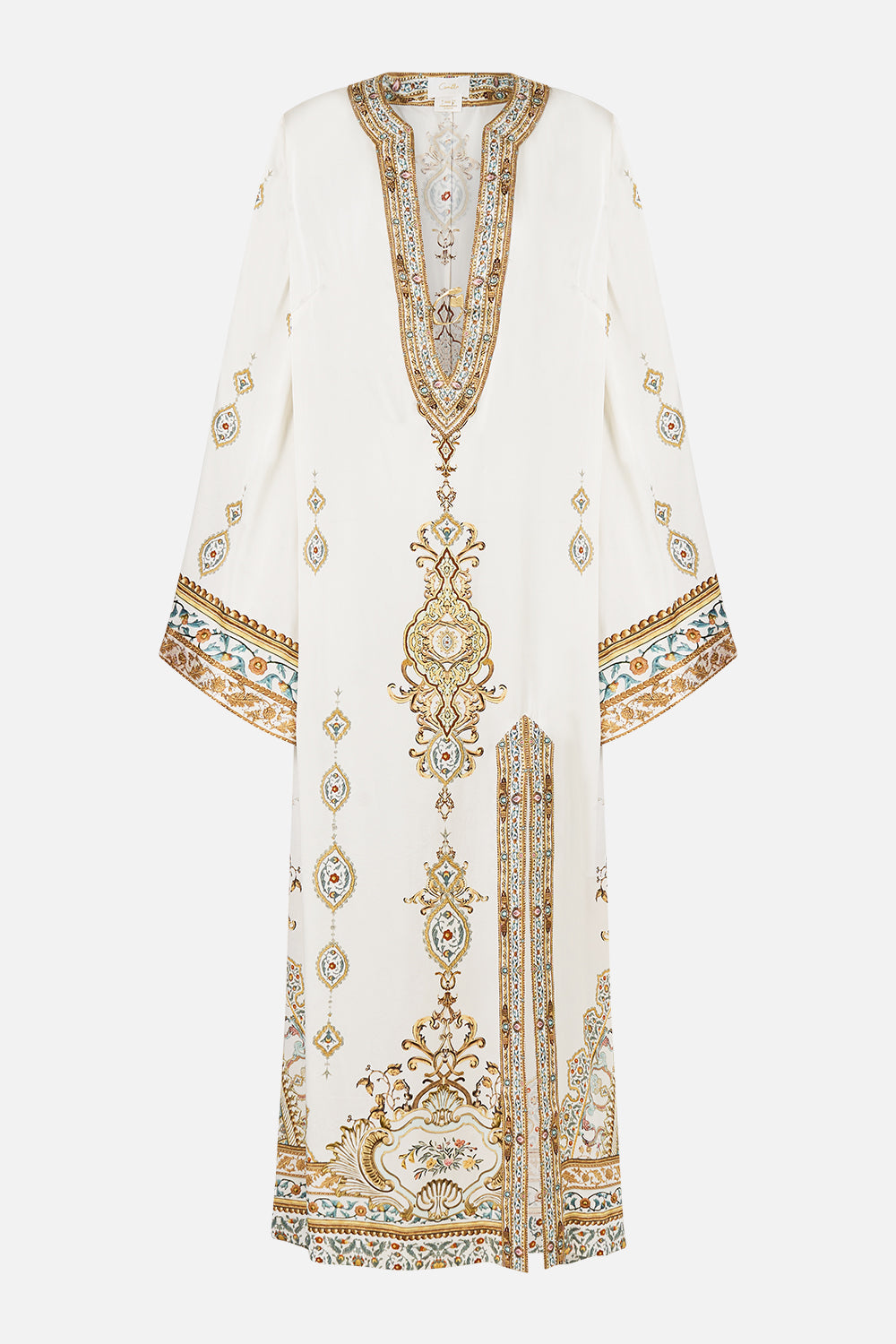 The CAMILLA DEEP V NECK HARDWARE KAFTAN OTTOMAN DYNASTY in our  print.