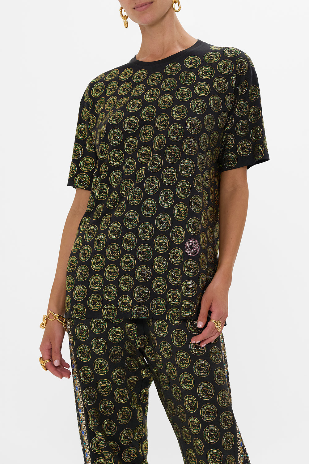 OVERSIZED BAND TEE- BLACK DEFY GRAVITY